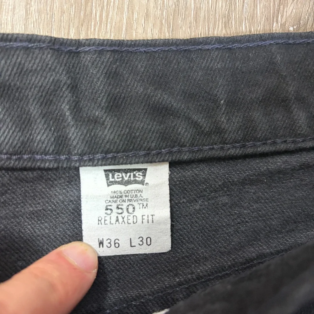 VTG Levis 550 Jeans Mens 36x30 Black Relaxed Tapered 100% Cotton USA 1996